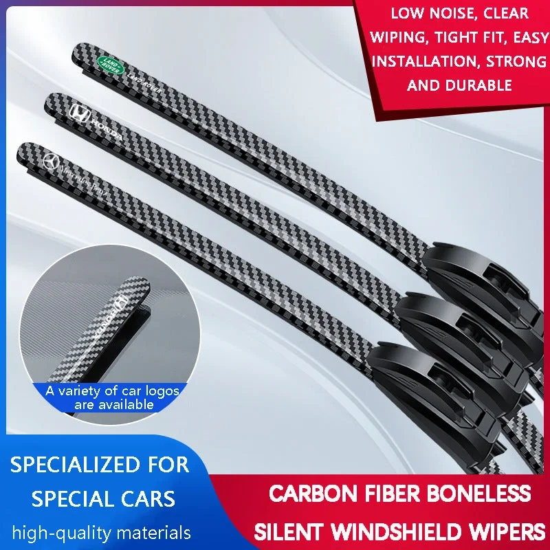 🌈 Carbon Fiber Boneless Silent Windshield Wipers - Make Your Driving Experience Stylish, Quiet And Clear!