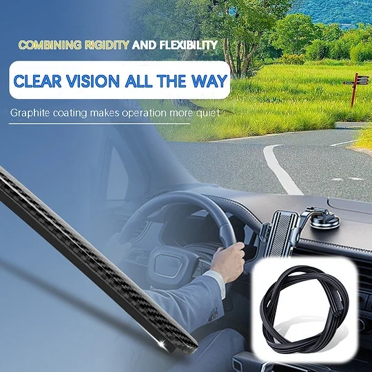 🌈 Carbon Fiber Boneless Silent Windshield Wipers - Make Your Driving Experience Stylish, Quiet And Clear!