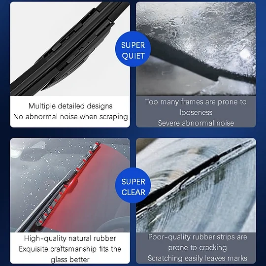🌈 Carbon Fiber Boneless Silent Windshield Wipers - Make Your Driving Experience Stylish, Quiet And Clear!