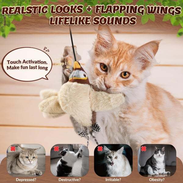 🔥Last Day 49% OFF - 🐾Interactive Chirping Bird Cat （Buy 2 Free Shipping）
