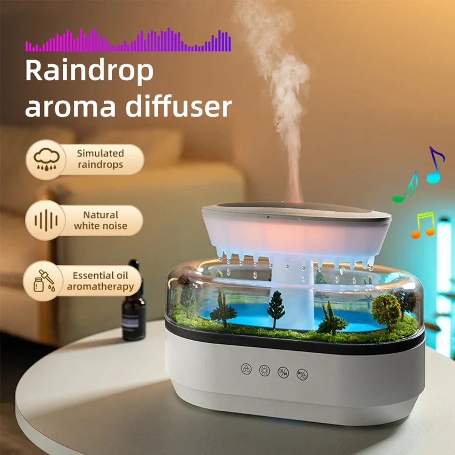 AquaBloom™ 4-in-1 Raindrop Humidifier, Aroma Diffuser, Natural White-noise & Night Light