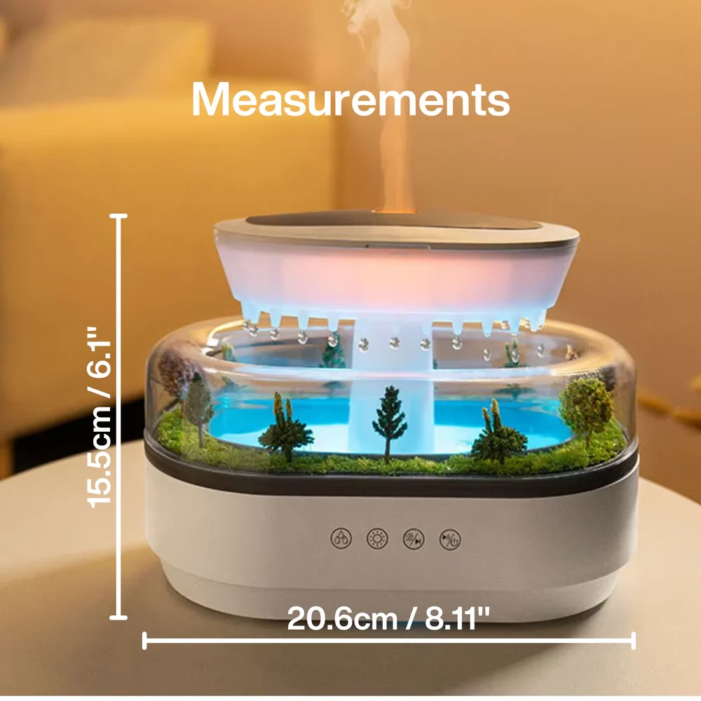 AquaBloom™ 4-in-1 Raindrop Humidifier, Aroma Diffuser, Natural White-noise & Night Light