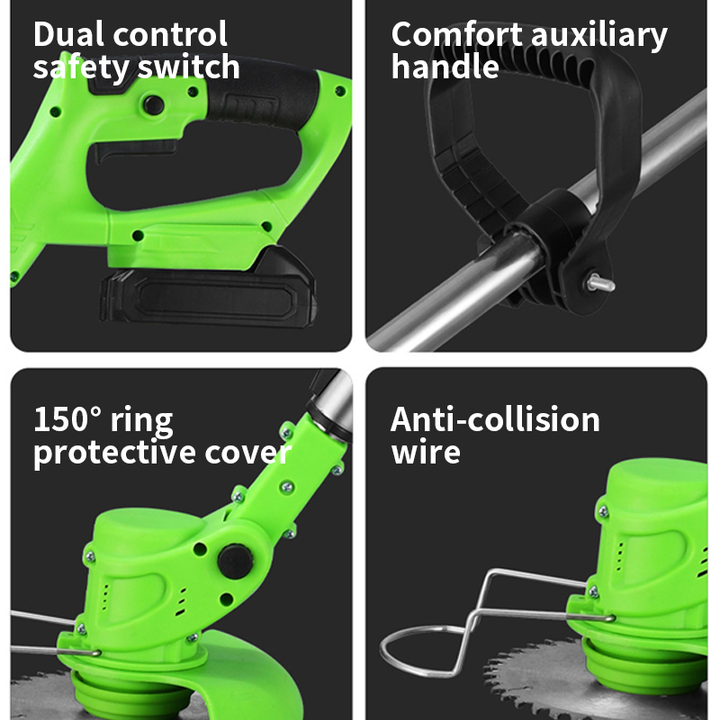 Household Lawn Mower Handheld Lithium Battery Grass Trimmer Rechargeable Mower Grass Cutter Garden Tools