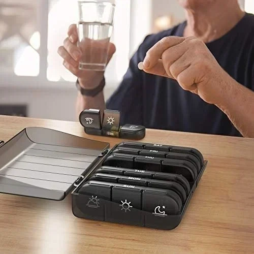 (🔥 49% OFF) 21 Grid Black Pill Box Sorting Box, Buy 2 Free Shipping