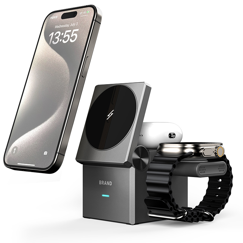 ⚡2025 Hot Sale⚡New 2025 Gadgets Wireless Charging Station 3 in 1 Wireless Charger Cube for Mobile Phone Smart Watch Earphone