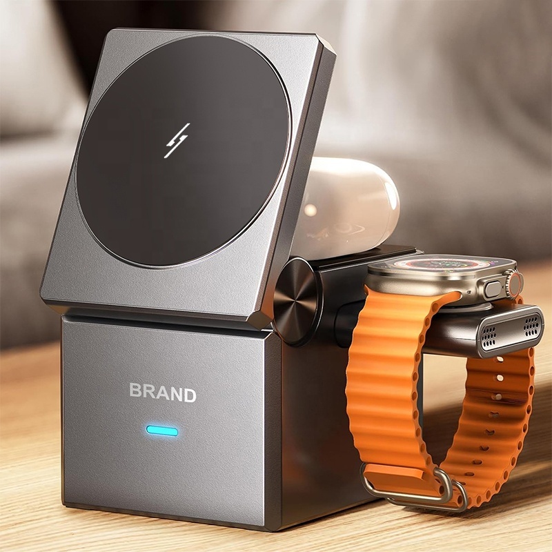 ⚡2025 Hot Sale⚡New 2025 Gadgets Wireless Charging Station 3 in 1 Wireless Charger Cube for Mobile Phone Smart Watch Earphone