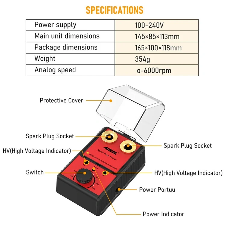 ⚡Hot Sale⚡ANCEL SP02 Dual Hole Car Spark Plug Tester