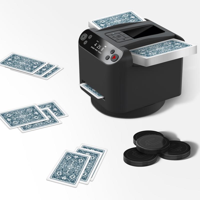 🔥2024 Hot Sale🔥Automatic Card Dispenser and Shuffler, 360° Rotating 2 Decks Card Dispenser（Free Shipping）