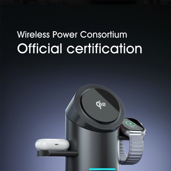 qi2 certified magsafe magnetic 3 in 1 wireless charger mobile phone fast charging stand rotating desktop charging station