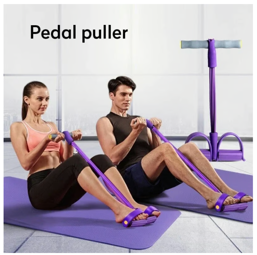 21 Fitness Resistance Bands-4 Tube Pedal Ankle Puller