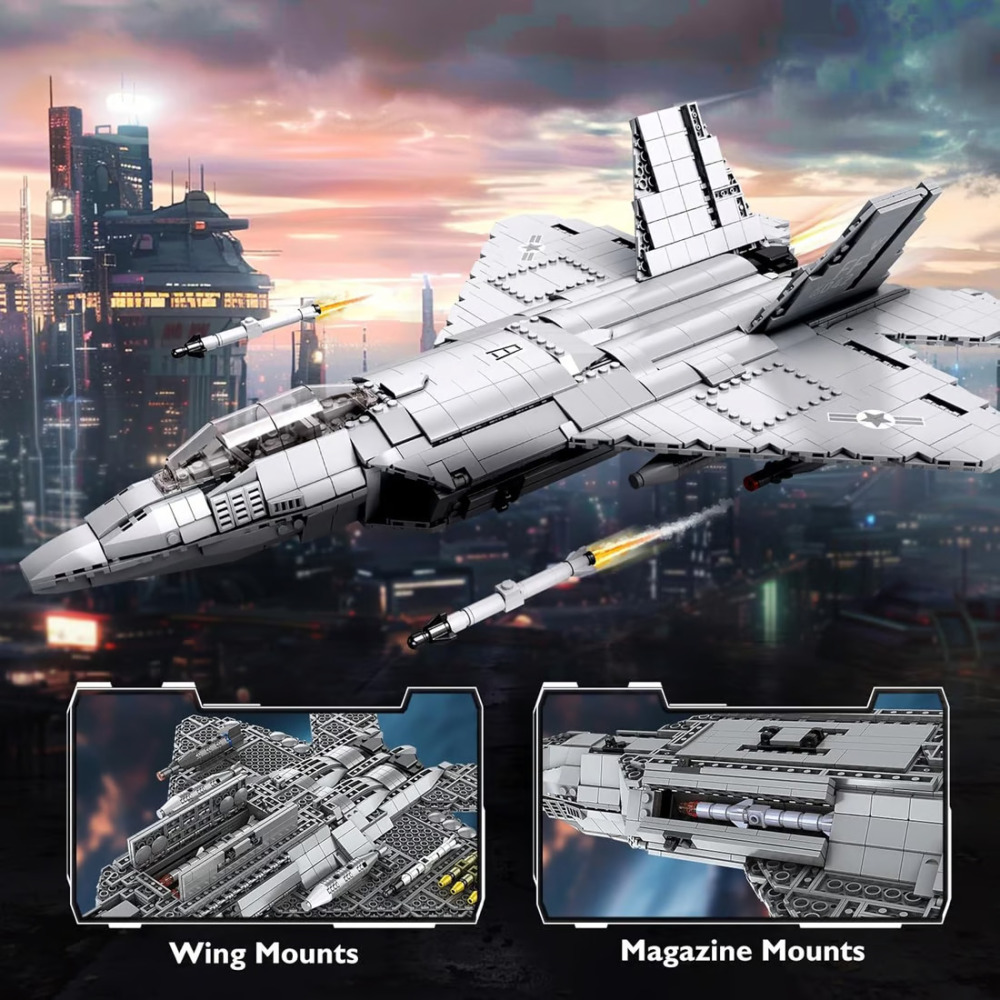 F22 Raptor Fighter Building Kit, Military Series Building Blocks Set