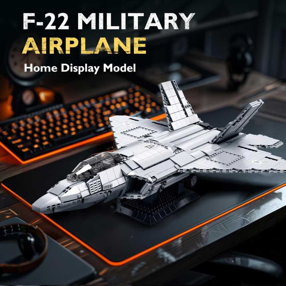F22 Raptor Fighter Building Kit, Military Series Building Blocks Set
