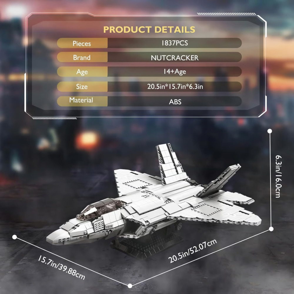 F22 Raptor Fighter Building Kit, Military Series Building Blocks Set