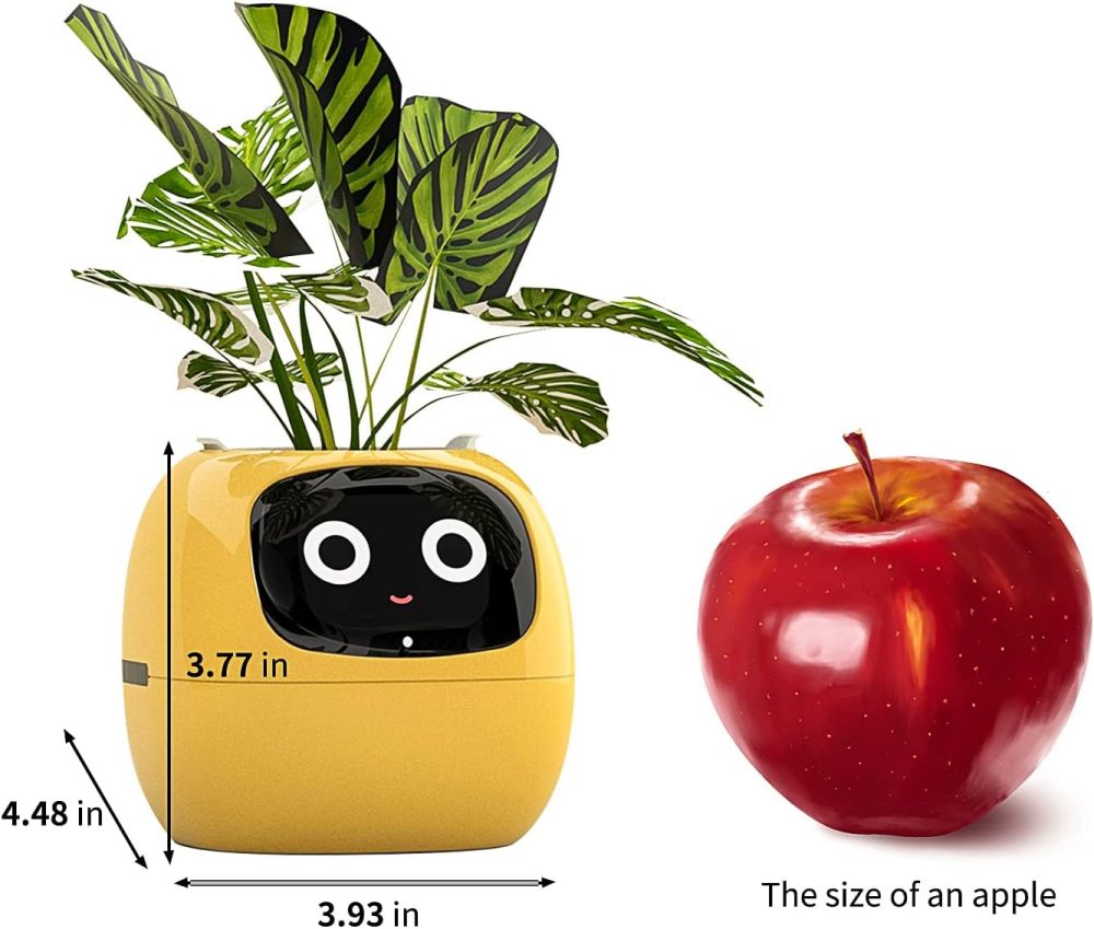 Smart Flowerpots, with Artificial Intelligence, Time Temperature Display, and Numerous Expressive Animations Based On The Environment