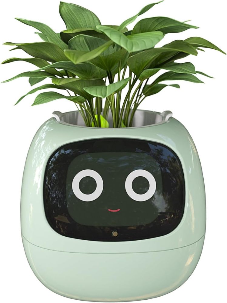 Smart Flowerpots, with Artificial Intelligence, Time Temperature Display, and Numerous Expressive Animations Based On The Environment
