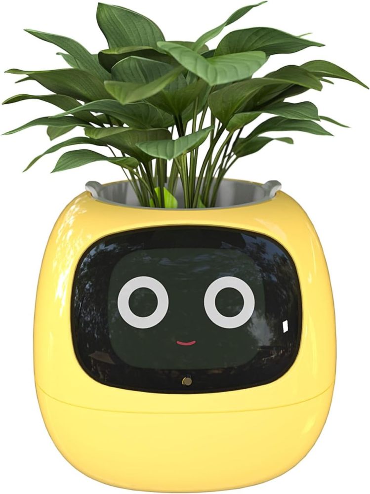 Smart Flowerpots, with Artificial Intelligence, Time Temperature Display, and Numerous Expressive Animations Based On The Environment