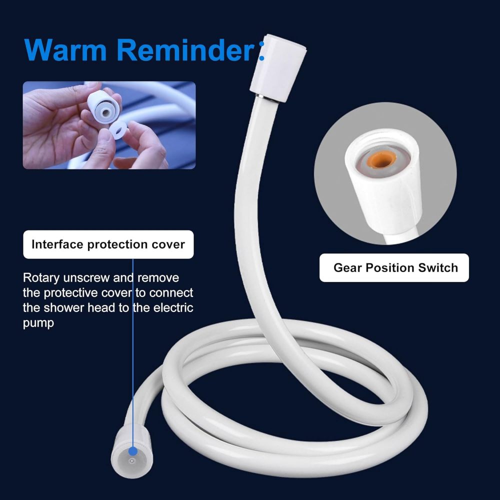 Portable Outdoor Camp Shower Pump, Rechargeable Electric Shower Pump with Multiple Spray Modes