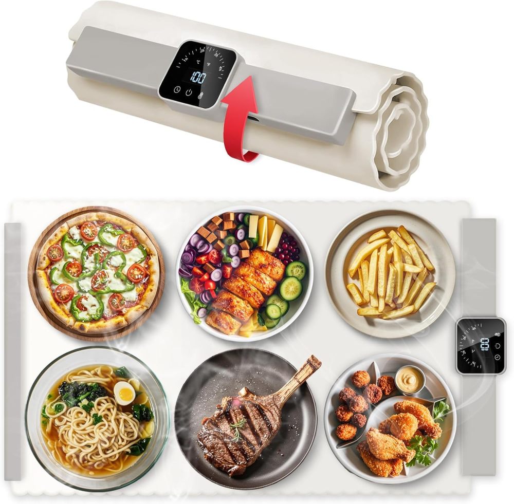 🔥Food Warming Mat - Electric Warming Trays for Buffets, Foldable Portable Food Warmer