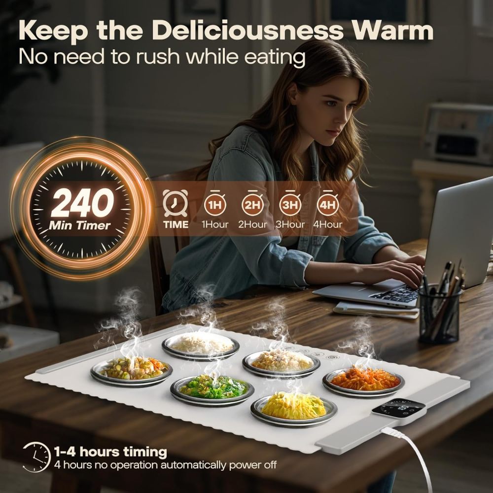 🔥Food Warming Mat - Electric Warming Trays for Buffets, Foldable Portable Food Warmer