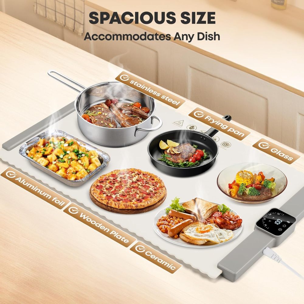 🔥Food Warming Mat - Electric Warming Trays for Buffets, Foldable Portable Food Warmer