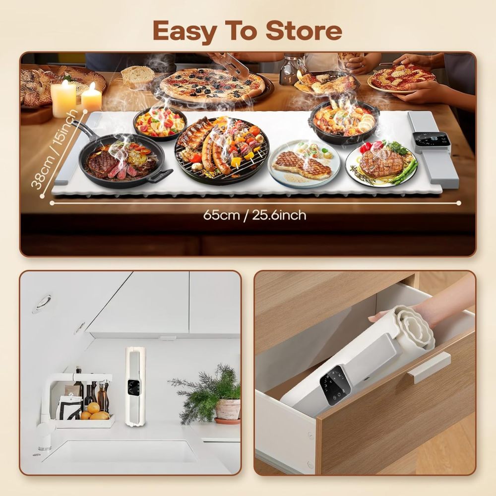 🔥Food Warming Mat - Electric Warming Trays for Buffets, Foldable Portable Food Warmer