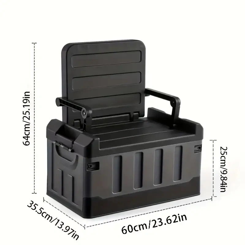 Waterproof Folding Camping Chair with Backrest & Storage Box