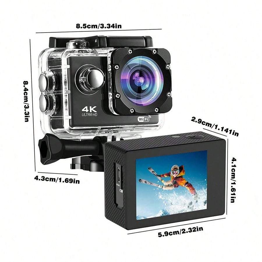 4K Action Camera（Includes 32GB Card And 1 Remote Control Selfie Stick)