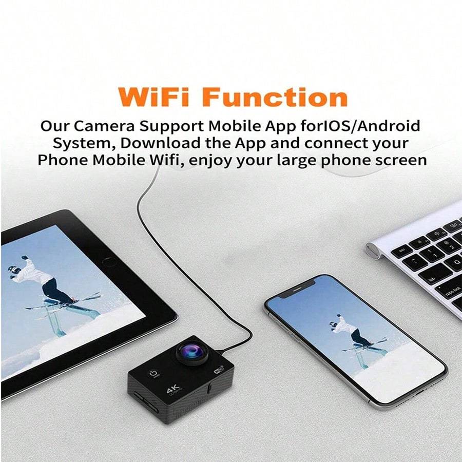 4K Action Camera（Includes 32GB Card And 1 Remote Control Selfie Stick)