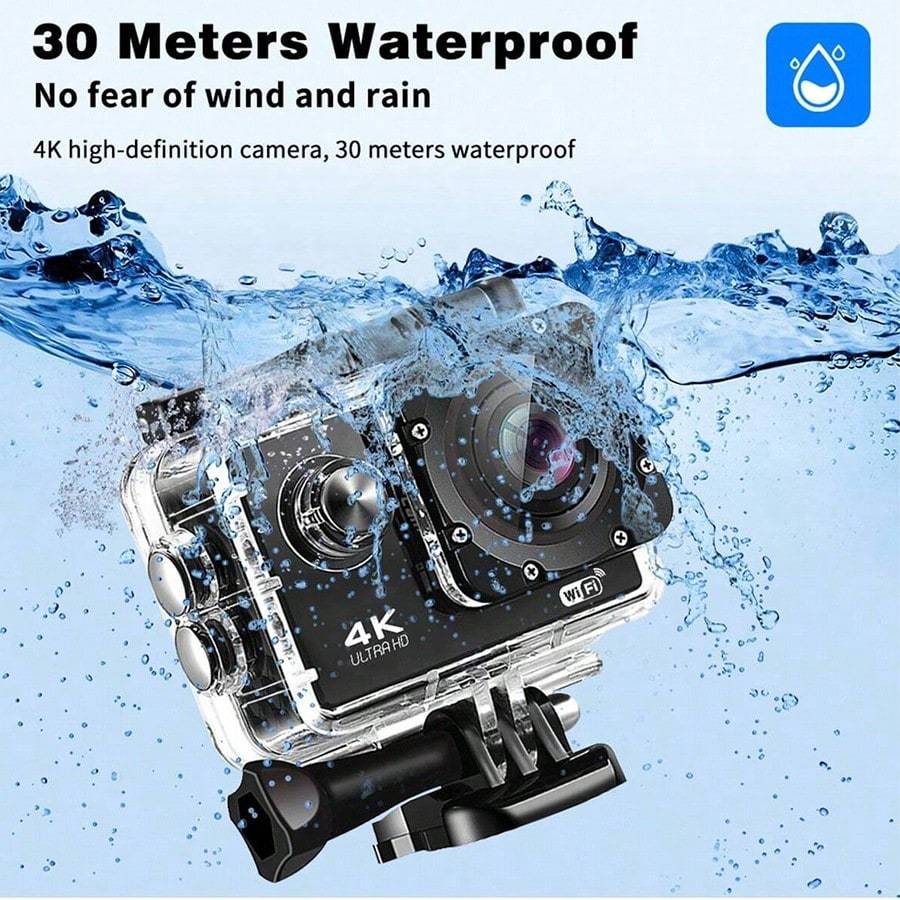 4K Action Camera（Includes 32GB Card And 1 Remote Control Selfie Stick)