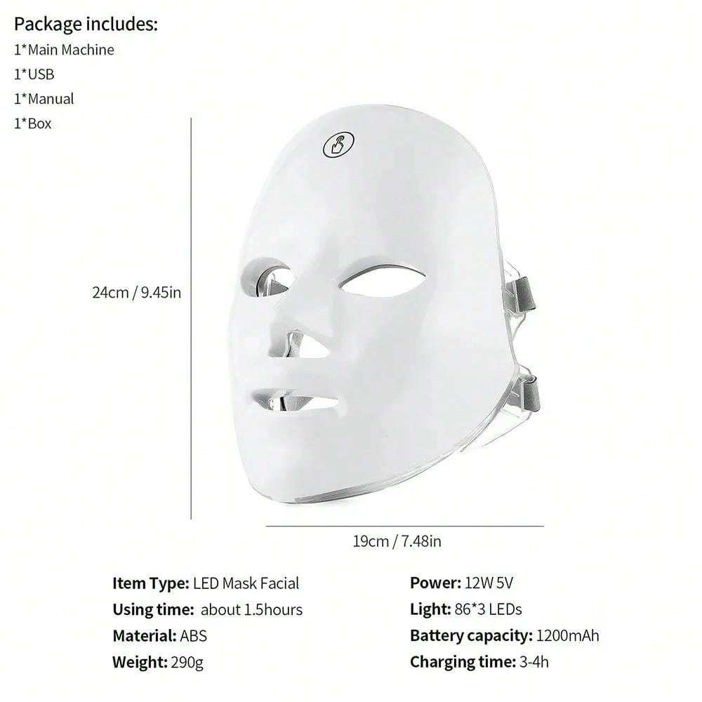 7 Colors LED Photon Therapy Beauty Mask（Skin Rejuvenation Lifting）