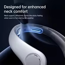 JISULIFE Portable Neck Fan Upgraded, 5000mAh Battery, Necksupport, 5 Speeds Gears Adjustment, Outdoor Wearable Hands-Free Fan