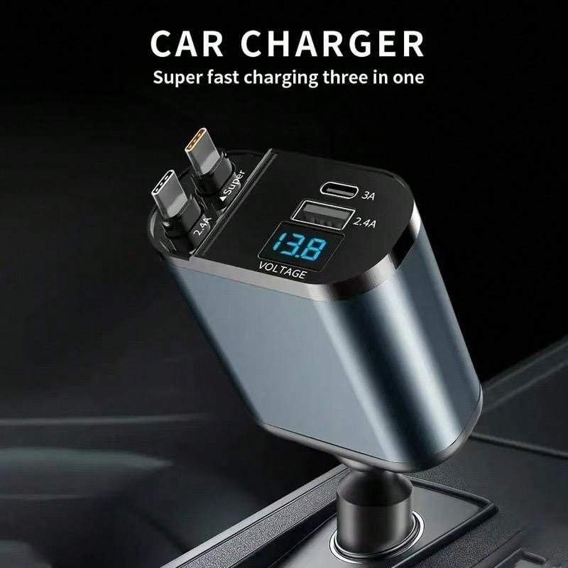 Fast Charge Retractable Car Charger