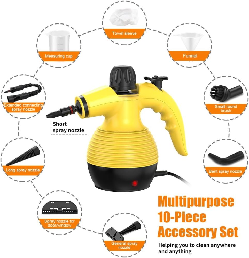 Pressurized Multi-Surface Steam Cleaner (with 10pcs Accessories )