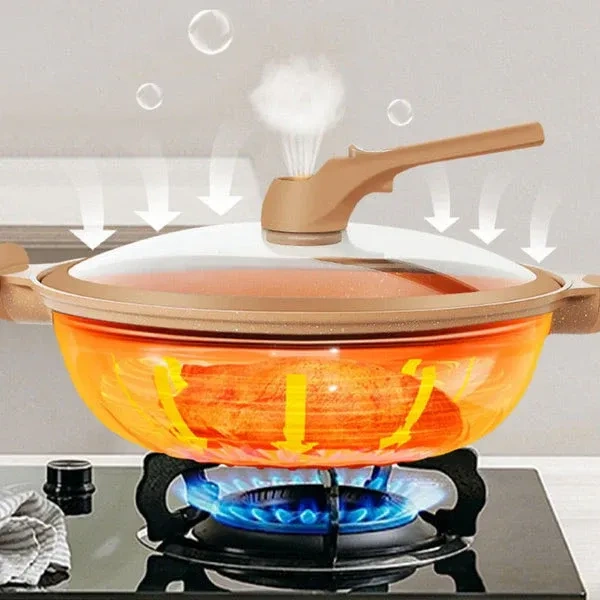 🔥Free Shipping🔥 Non-Stick Wok With Steamer Basket