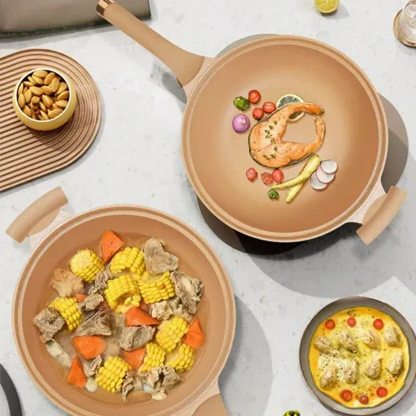 🔥Free Shipping🔥 Non-Stick Wok With Steamer Basket