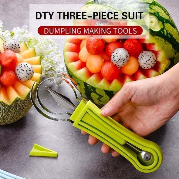 【🔥Hot sale 50% OFF】3 in 1 stainless steel fruit digging ball set