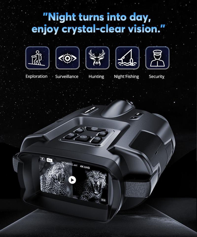 4K Infrared Night Vision Goggles, Binoculars (Free 64G memory card)