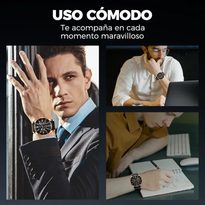 💎Limited-time special offer⌛Luxury Men's Sports Watch – Elegant Black and Gold Chronograph