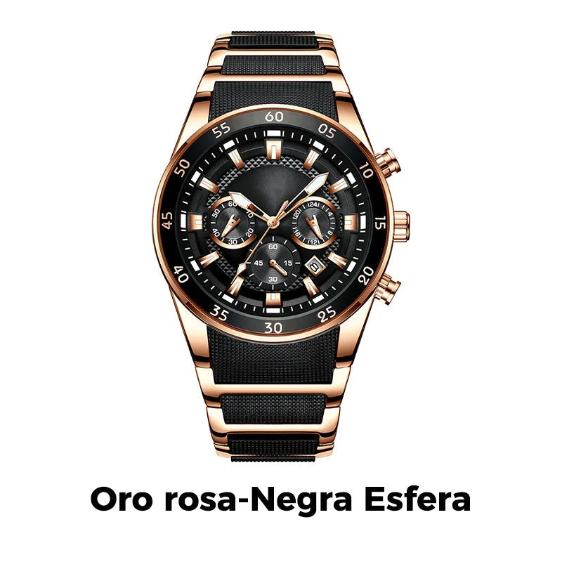 💎Limited-time special offer⌛Luxury Men's Sports Watch – Elegant Black and Gold Chronograph