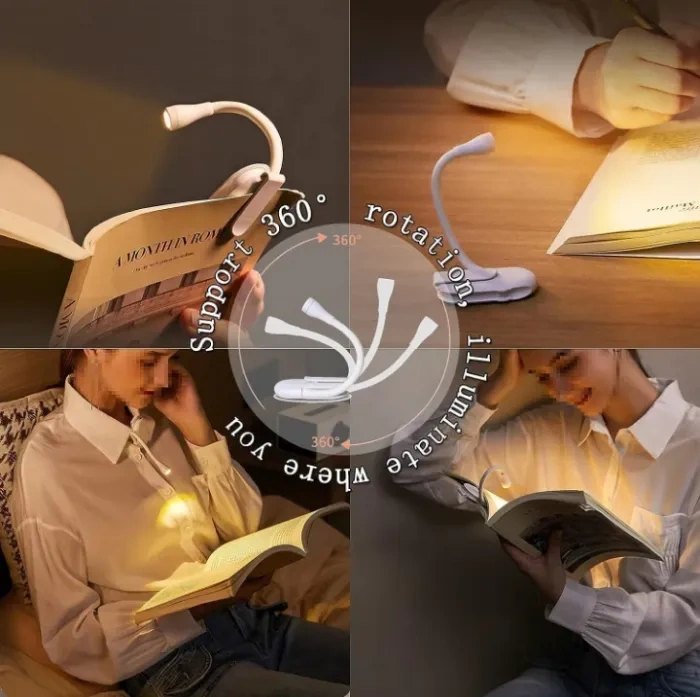 Clip-On LED Reading Light with 3 Modes & FREE Erasable Pen Set