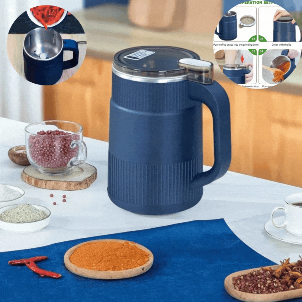 JAPAN IMPORTED BIG BOWL 8 BLADES MASALA/COFFEE/QEEMA GRINDER WITH FREE SPOON/CLEANING BRUSH