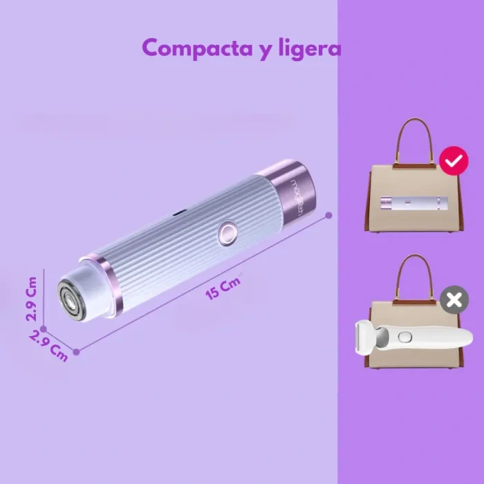 AFEITADORA PARA DAMA DOBLE PUNTA RECARGABLE WATERPROOF GLOWSKIN