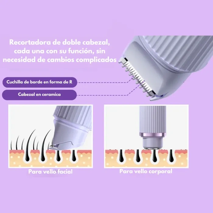 AFEITADORA PARA DAMA DOBLE PUNTA RECARGABLE WATERPROOF GLOWSKIN