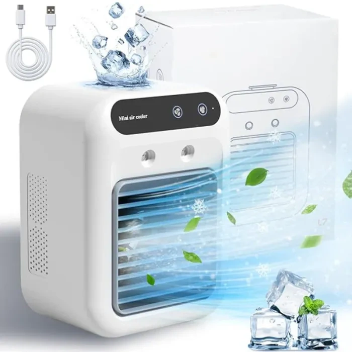 🎉2025 New Products Hot Sale✨Mini Portable Air Conditioner Cooler Humidifier,Ultra-Quiet & Energy Saving