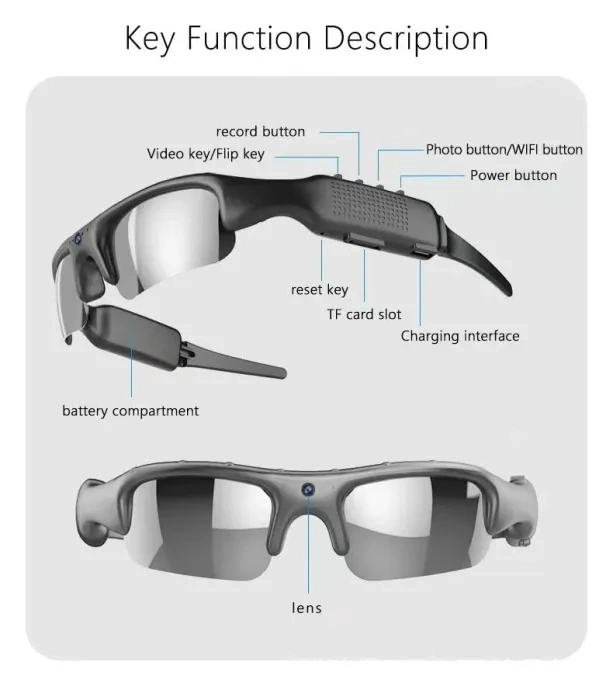 OwenGrid WiFi Outdoor Sports Camera Sunglasses