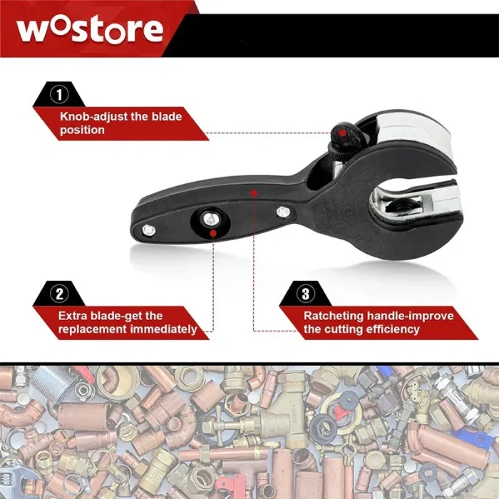 🔥Hot Sale 50% OFF🔥 3-Piece Ratcheting Tubing Cutter Set