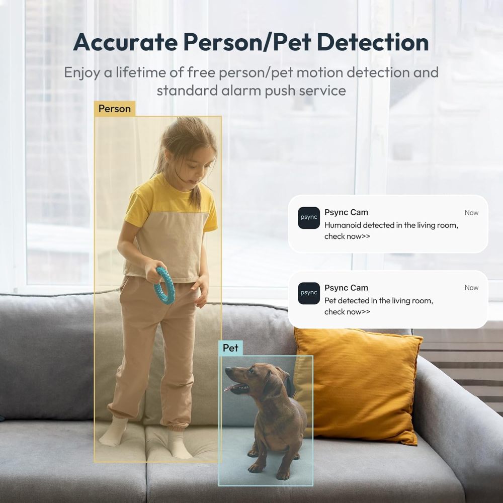 HD Indoor Security Camera with 6X Zoom, 2-Way Audio, Privacy Protection, Motion Tracking for Baby & Pet, 350° Pan & 135° Tilt, Local Storage