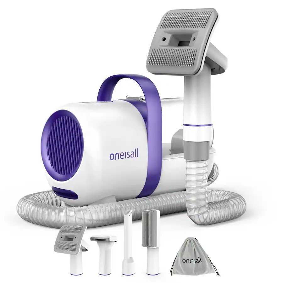 🔥Hot Sale 50% OFF! Pet Grooming Vacuum Kit 🐶✨ 5-in-1 Dog & Cat Hair Remover – Quiet & Easy Clean Pet Care Tool 💨