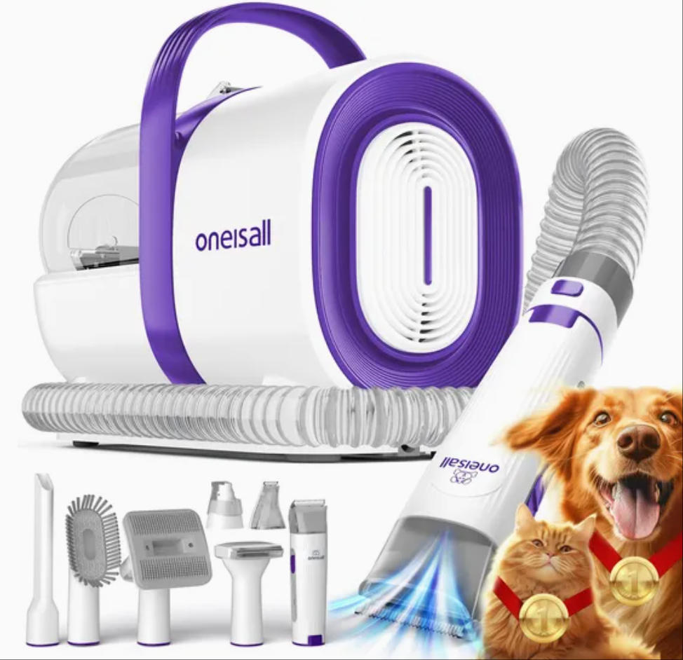 🔥Hot Sale 50% OFF! Pet Grooming Kit 🐶✨ 7-in-1 Dog & Cat Hair Remover – Quiet & Easy Clean Pet Care Tool