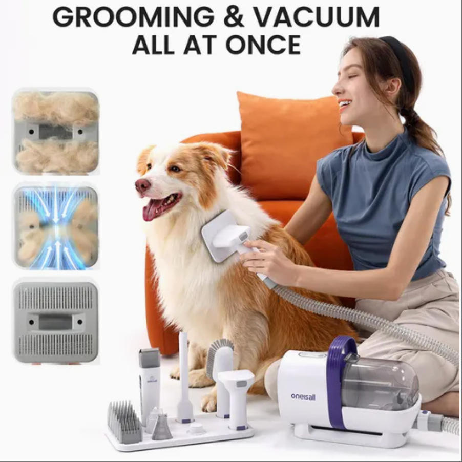 🔥Hot Sale 50% OFF! Pet Grooming Kit 🐶✨ 7-in-1 Dog & Cat Hair Remover – Quiet & Easy Clean Pet Care Tool